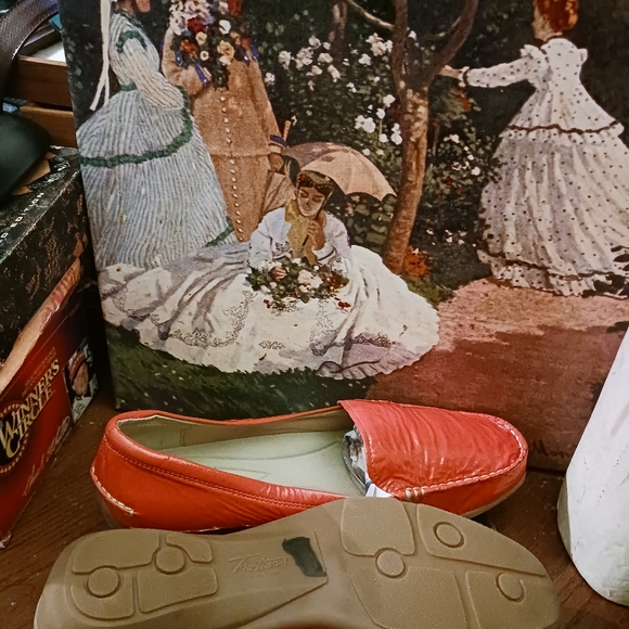 Trotters Leather Orange loafer shoes New!,Size 10W, 🥿Vintage Gift.🎁 💝 - Picture 14 of 16